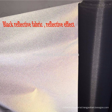 Black reflective fabric textile